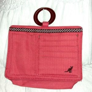 Red cotton / canvas Pouches Purse Organizer